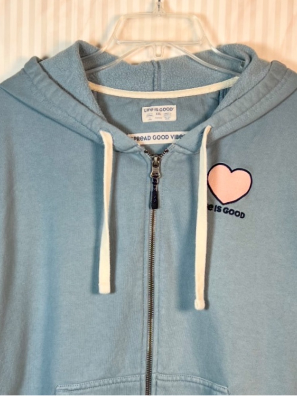 Life is Good French Terry Blue Hoodie - Picture 3 of 10